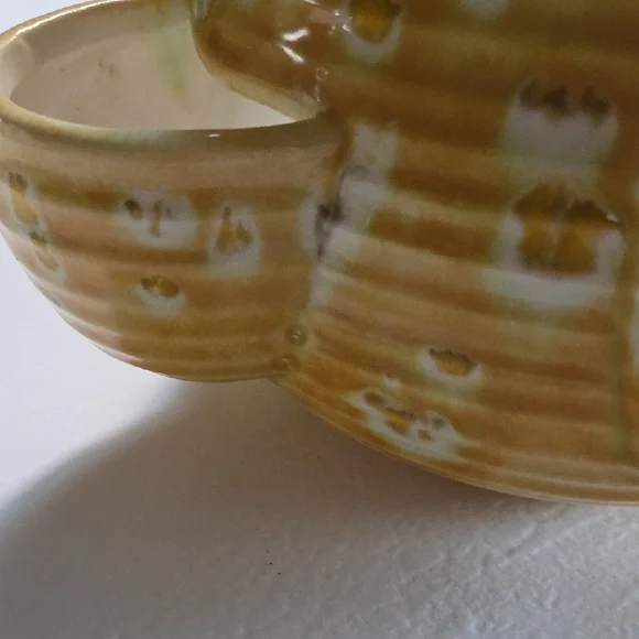 Vintage Yellow Ceramic 5 Pocket Planter/Strawberry Pot - Picture 5 of 10